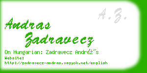 andras zadravecz business card